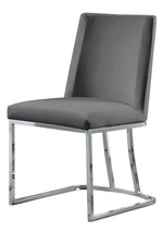 Lilli 2 Gray Velvet/Silver Metal Side Chairs