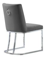 Lilli 2 Gray Velvet/Silver Metal Side Chairs