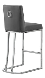 Lilli 2 Gray Velvet/Silver Metal Counter Height Chairs