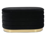 Lillian Glam Black Velvet Storage Bench