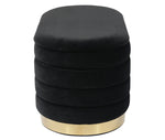 Lillian Glam Black Velvet Storage Bench