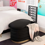 Lillian Glam Black Velvet Storage Bench