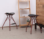 Lilly 2 Black/Dark Red Counter Height Stools