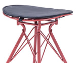 Lilly 2 Black Faux Leather/Dark Red Metal Bar Stools