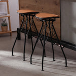 Lilly 2 Tan Faux Leather/Black Metal Bar Stools