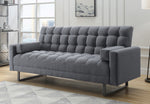 Limosa Gray Linen Fabric Tufted Adjustable Sofa Bed