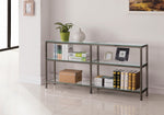 Linda Clear Glass/Black Nickel Metal Console Bookcase