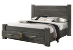 Lisa 4-Pc Grey Wood Cal King Bedroom Set