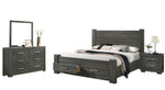 Lisa 4-Pc Grey Wood King Bedroom Set