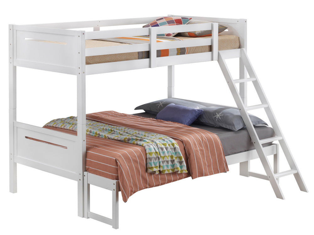 Littleton White Wood Twin/Full Bunk Bed