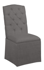 Mazikeen 2 Dark Gray Linen Skirt Side Chairs