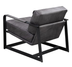 Locnos Gray Top Grain Leather Accent Chair