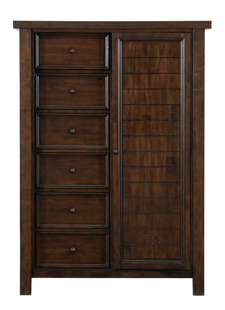 Logandale Brown Wood 8-Drawer Wardrobe