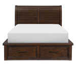 Logandale Brown Wood King Bed with Storage