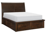 Logandale Brown Wood King Bed with Storage