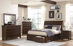 Logandale Brown Wood Queen Bed with Storage