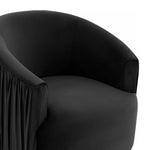 London Glam Black Pleated Velvet Swivel Chair