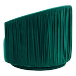 London Glam Forest Green Pleated Velvet Swivel Chair