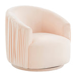 London Glam Peche Pleated Velvet Swivel Chair