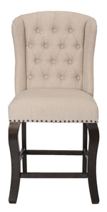 Loreta 2 Beige Fabric Counter Height Chairs