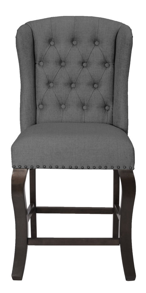 Loreta 2 Gray Fabric Counter Height Chairs