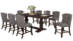 Loreta 9-Pc Grey Counter Height Table Set