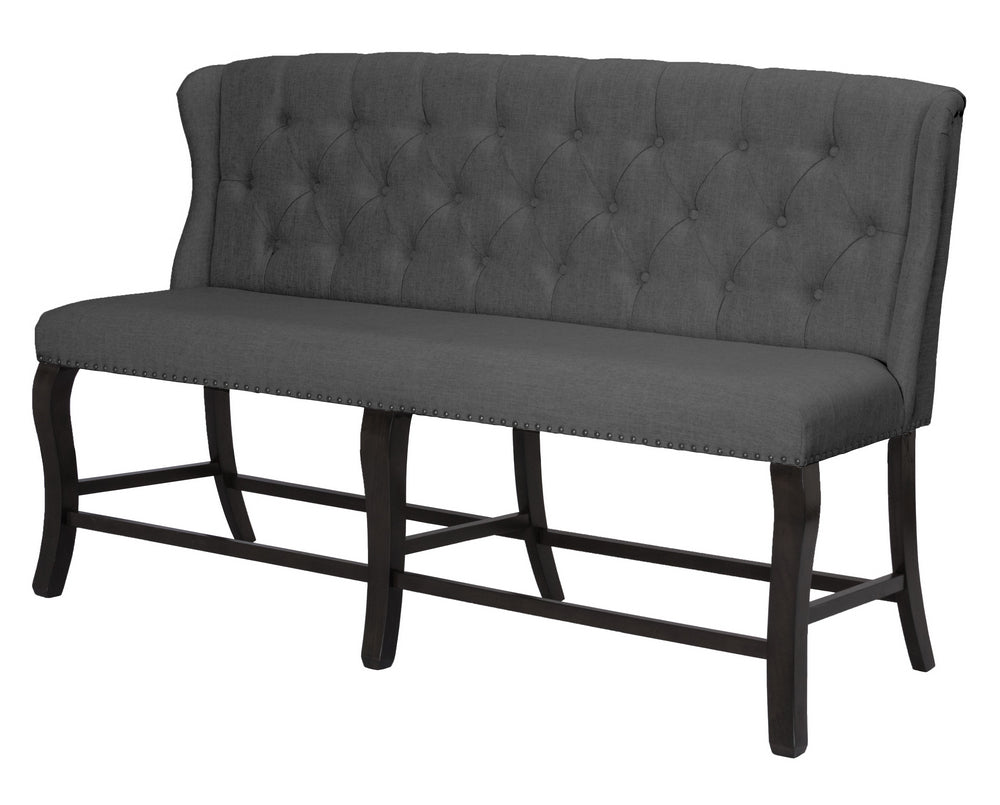 Loreta Gray Fabric Counter Height Bench