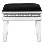 Lotus Black Flannel/Mirrored Vanity Stool