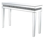 Lotus Mirrored Sofa Table with Faux Crystals Inlay