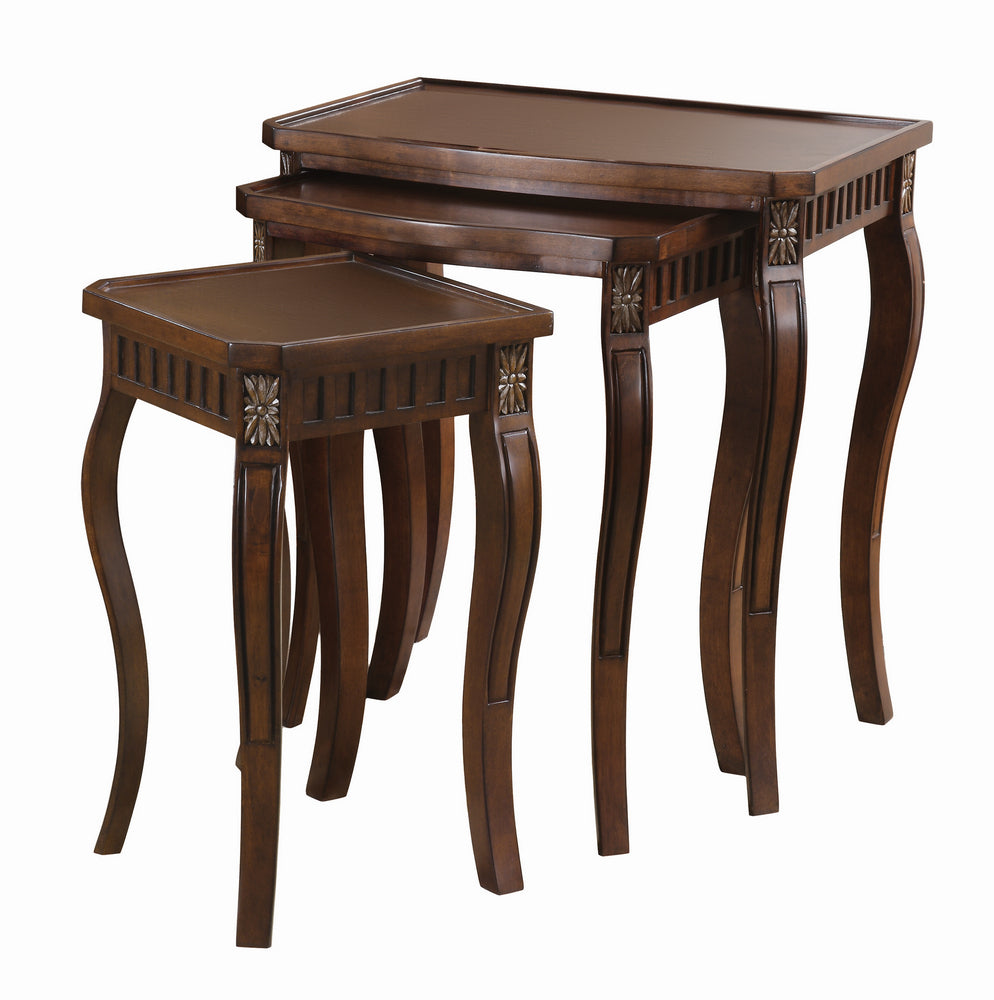 Louane 3-Pc Warm Brown Wood Nesting Table Set