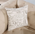 Louella Beige Linen Loveseat with Nailheads