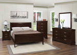 Louis Philippe 5-Pc Cappuccino Wood Full Bedroom Set