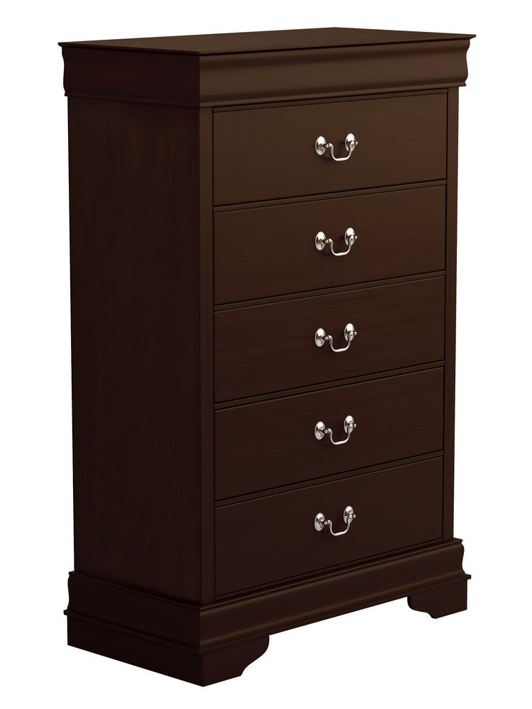 Louis Philippe 5-Pc Cappuccino Wood Full Bedroom Set
