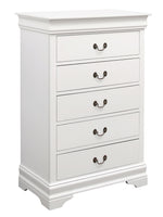 Louis Philippe 5-Pc White Wood Full Bedroom Set