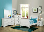 Louis Philippe 5-Pc White Wood Twin Bedroom Set