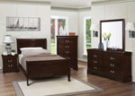 Louis Philippe Cappuccino Wood Twin Sleigh Bed