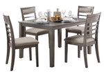 Lovell 5-Pc Brown Fabric/Gray Wood Dinette Set