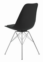 Lowry 2 Black Plastic/Chrome Metal Side Chairs