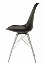 Lowry 2 Black Plastic/Chrome Metal Side Chairs
