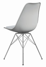Lowry 2 White Plastic/Chrome Metal Side Chairs