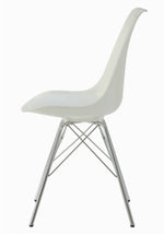 Lowry 2 White Plastic/Chrome Metal Side Chairs