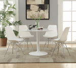 Lowry 5-Pc White Plastic/Metal Dining Table Set