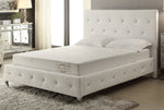 Luce White PU Leather Tufted Cal King Bed (Oversized)