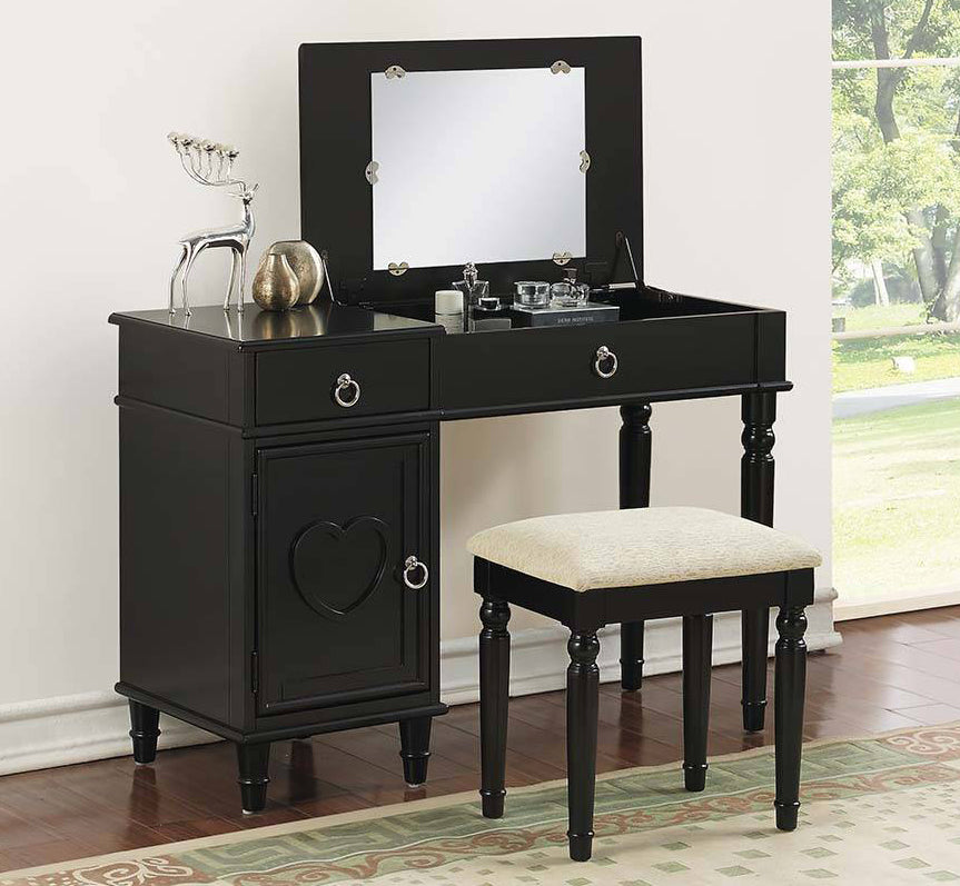 Luciana 3-Pc Black Wood Vanity Set