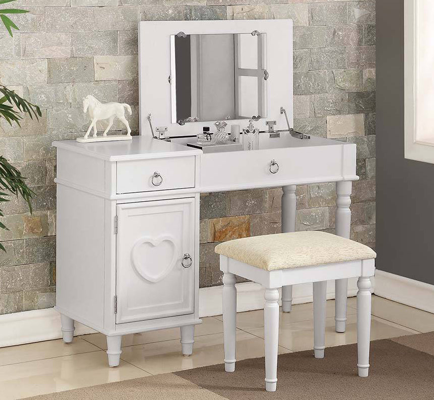 Luciana 3-Pc White Wood Vanity Set