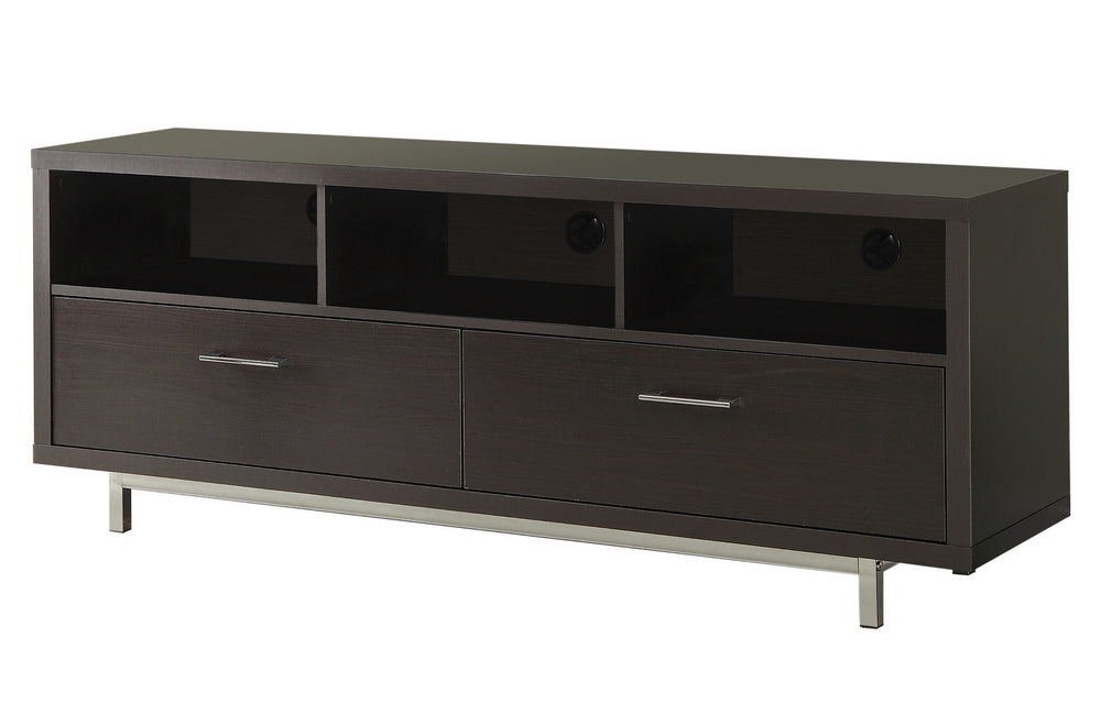 Luciana Contemporary Cappuccino Wood 60" TV Console