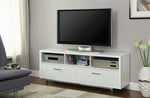 Luciana Contemporary White Wood 60" TV Console