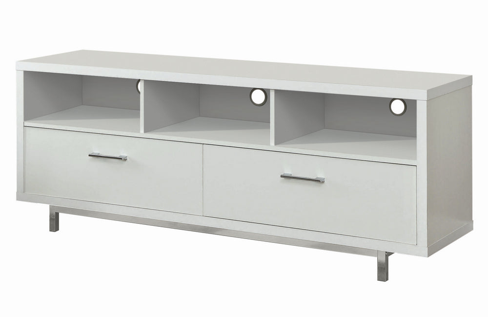 Luciana Contemporary White Wood 60" TV Console