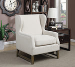 Lucrezia Cream Linen-Like Fabric Accent Chair