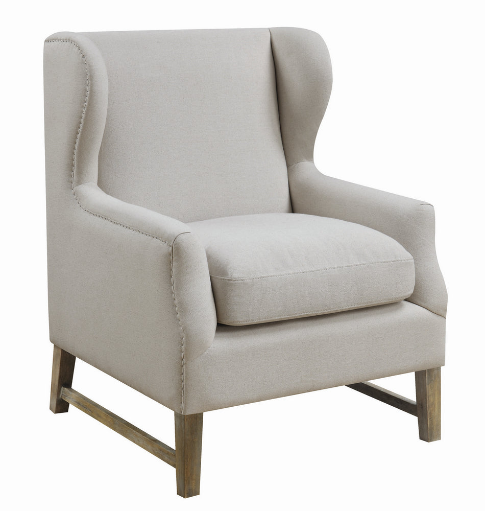 Lucrezia Cream Linen-Like Fabric Accent Chair